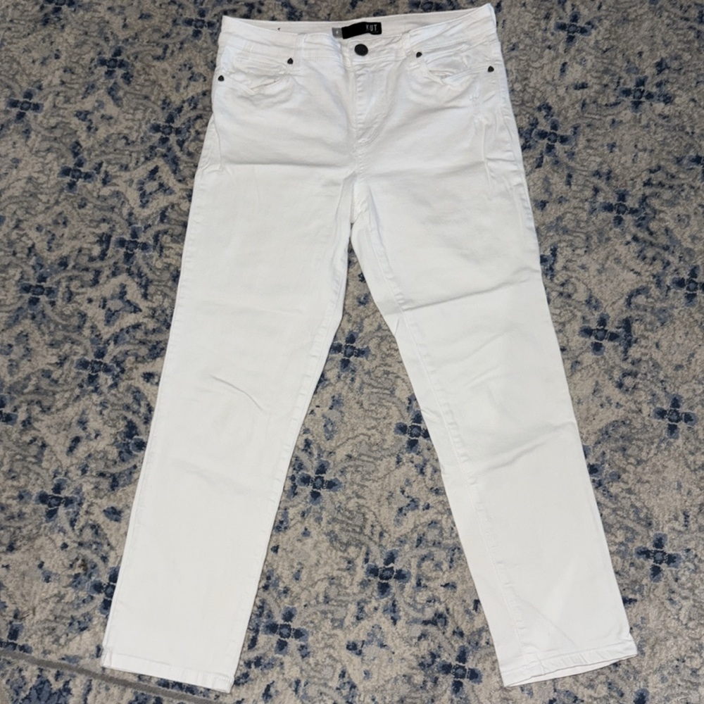 Kut from the Kloth White Straight Leg crop Jeans - Picture 2 of 8